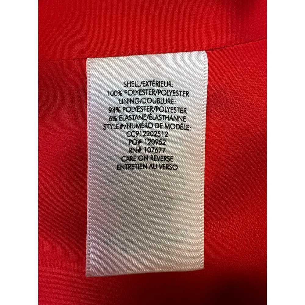 Alice & Olivia Bailey Mini Dress Red Mock Neck V-Back Zip 3/4 Bell Sleeve SZ 8 - Picture 13 of 16